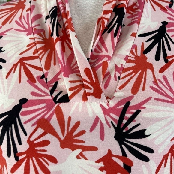 Anne Klein Blouse Tunic size Small Pink Coral Stretch Modest Career Casual Slim - Picture 9 of 14